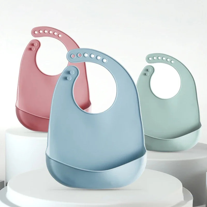 Waterproof Baby Bibs Silicone - 1-3 Stück Baby-Lätzchen, verstellbar, wasserdicht, weiches,