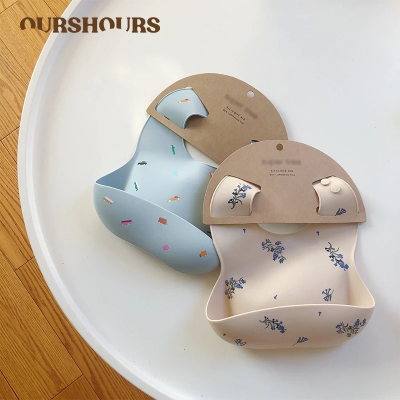 Waterproof Baby Bibs Silicone - Baby-Lätzchen im Ins-Stil, bedruckt, wasserdicht, weiches