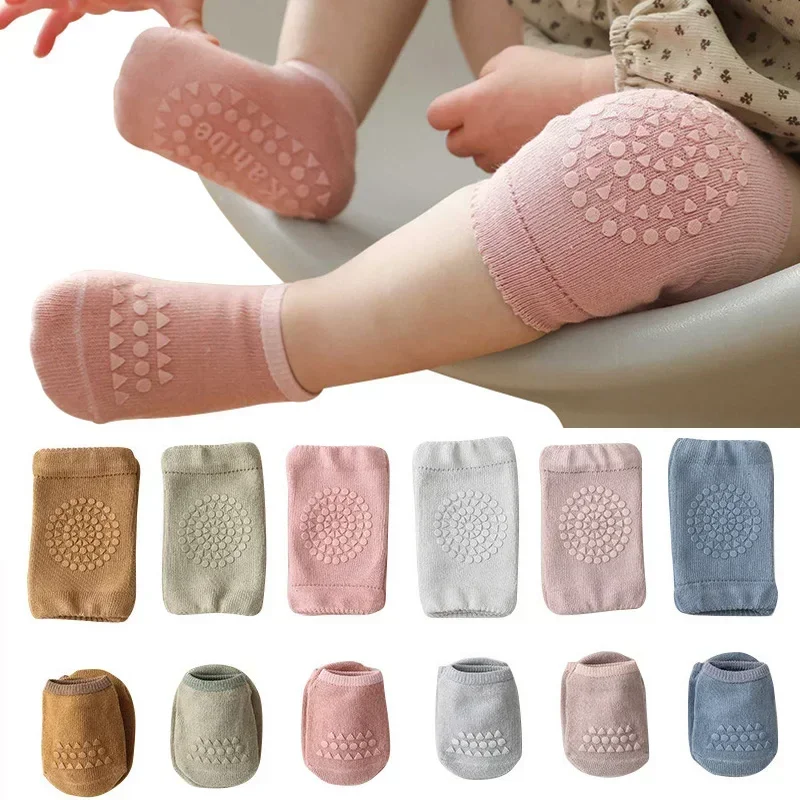Unisex Baby Socks Non Slip - Baby-Knieschoner-Socken-Set für Kleinkinder - Rutschfeste Krabbel-Sicherheitsschützer,