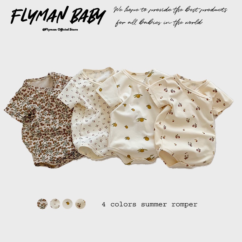 Newborn Baby Girl Romper Floral - Neugeborene Mädchen Jungen Baby Strampler Obst