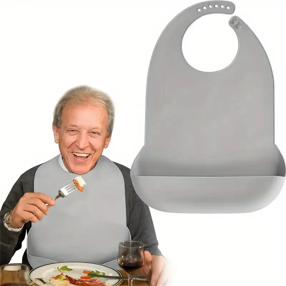 Waterproof Baby Bibs Silicone - Große Silikon-Lätzchen für Erwachsene, wasserdichte, lebensmittelechte