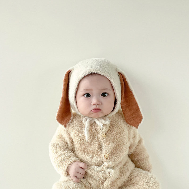 Infant Beanie Hat With Ears - Winter Plüsch Baby Bunny Hut Mit