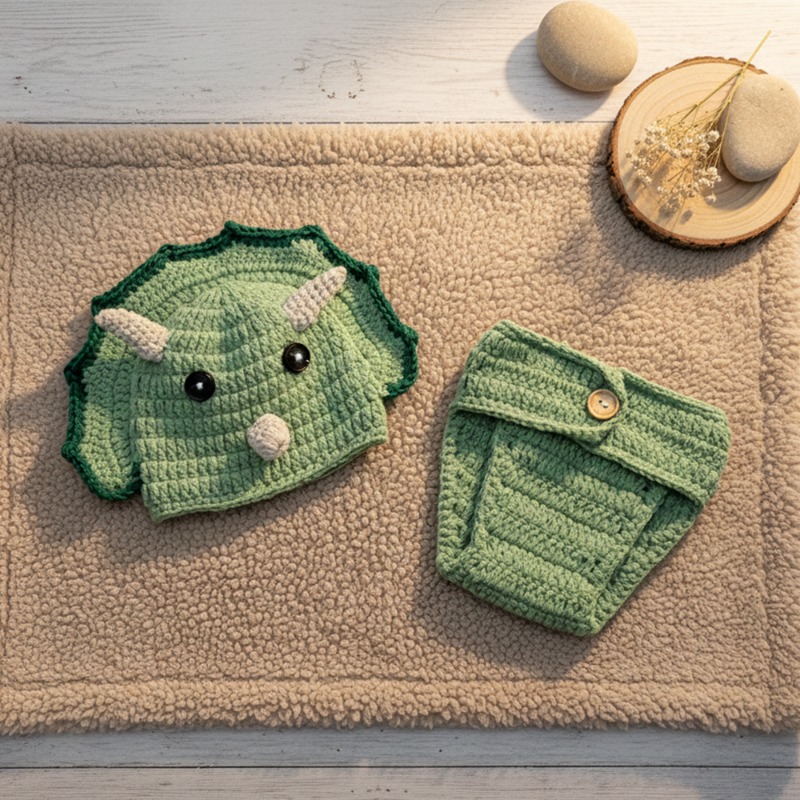 2 stücke Häkeln Dinosaurier Ne – Infant Photography Props Outfit Bewertung und Preis