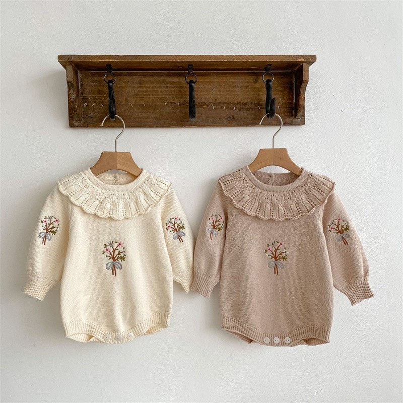 Herbst Neugeborene Strick Stra – Newborn Baby Girl Romper Floral Bewertung und Preis