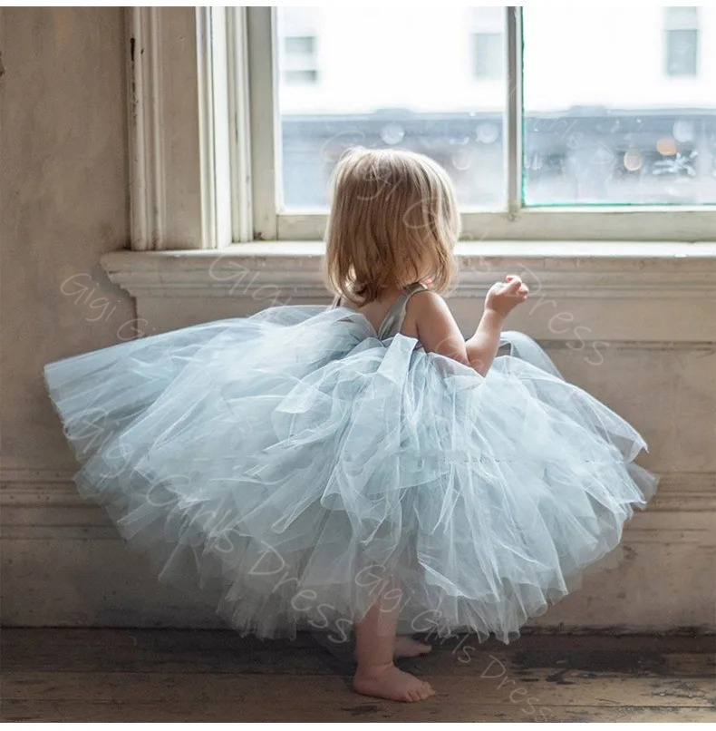 Blaues Blumenmädchenkleid für  – Toddler Girl Tulle Party Dress Bewertung und Preis