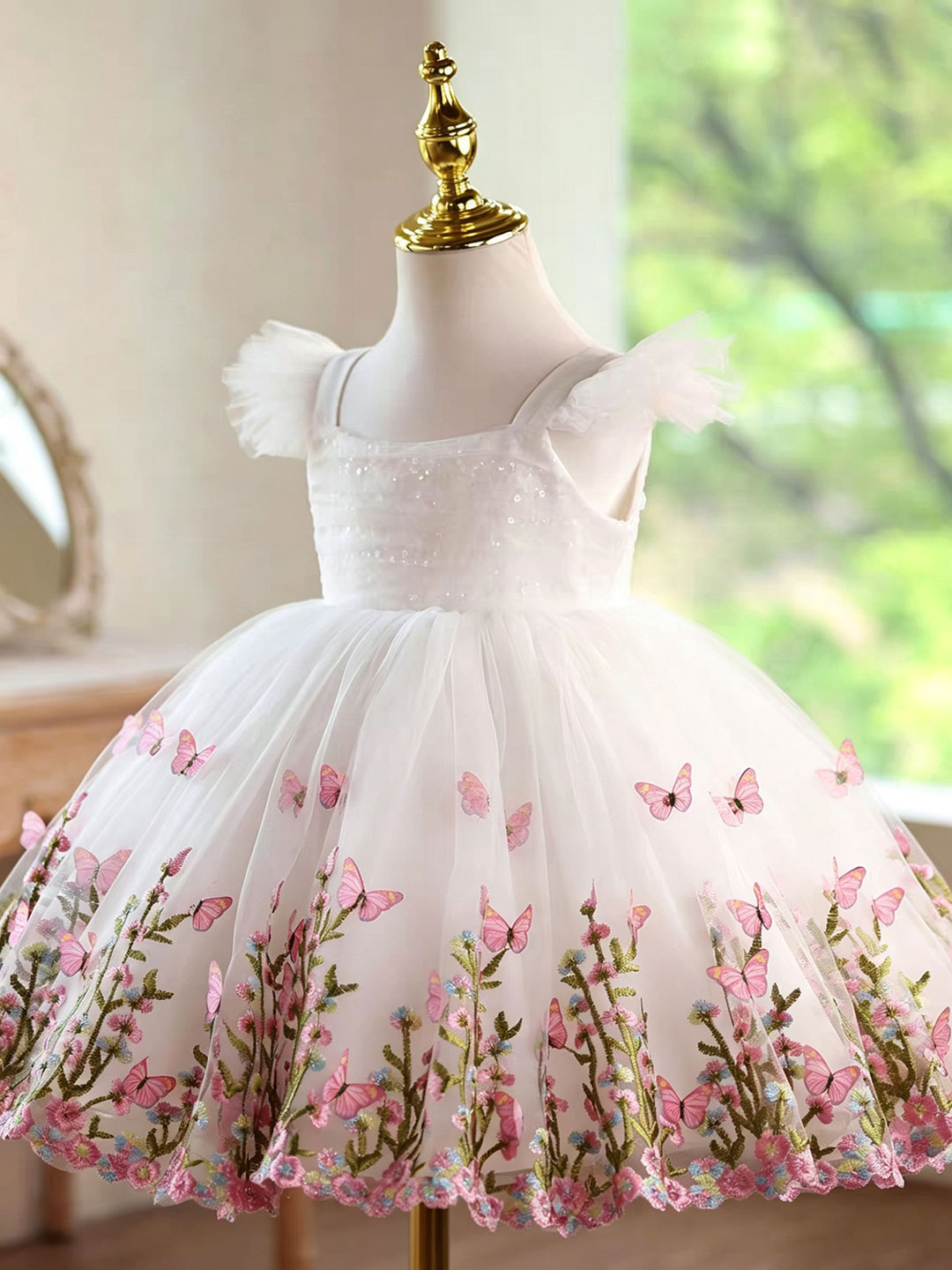 Jill Wish D277 Weißes Schmette – Toddler Girl Tulle Party Dress Bewertung und Preis