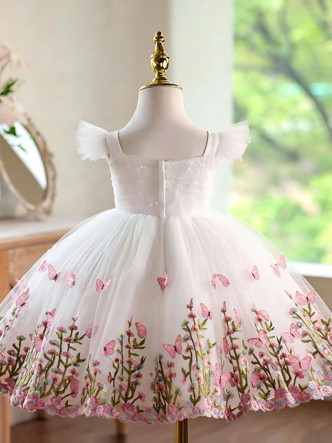 Jill Wish D277 Weißes Schmette – Toddler Girl Tulle Party Dress Bewertung und Preis