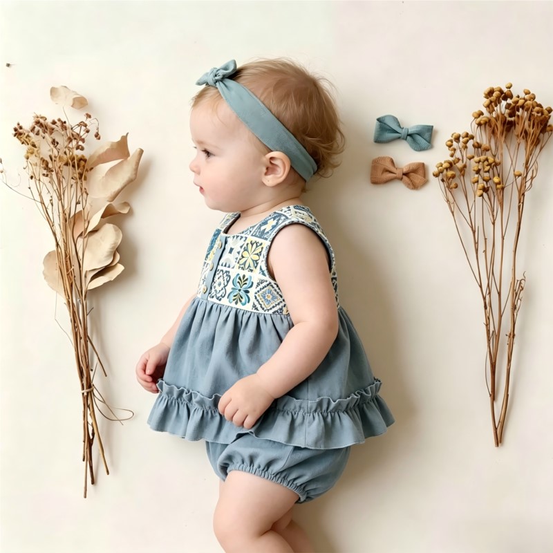 Modischer Neugeborenen-Strampl – Baby Summer Linen Sleeveless Jumpsuit Bewertung und Preis