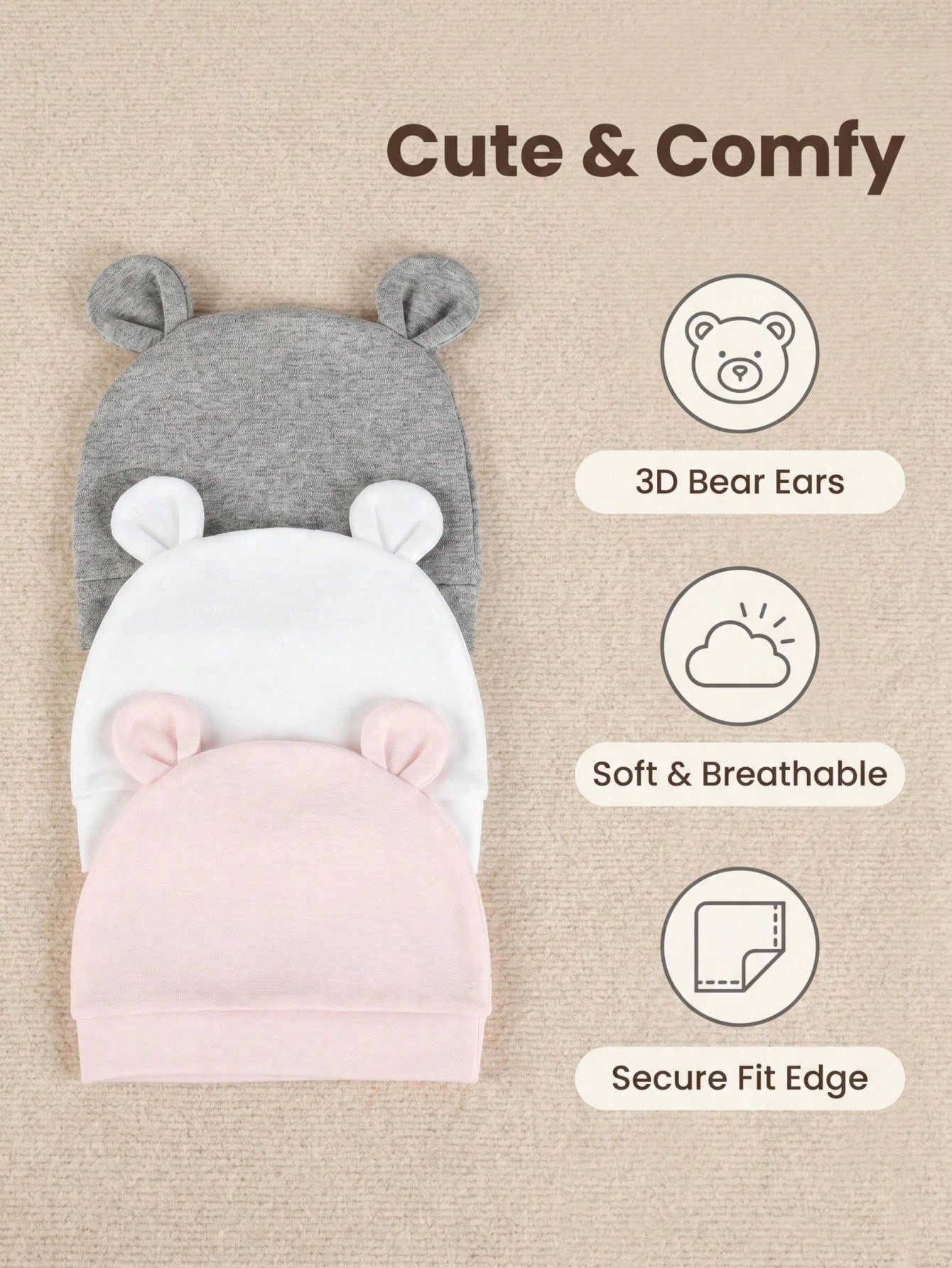 3er-Pack Neugeborenen-Mützen a – Infant Beanie Hat With Ears Bewertung und Preis