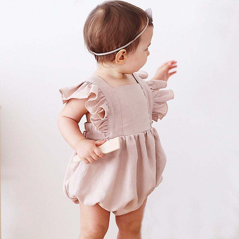 Baby Mädchen Strampler Sommer  – Baby Summer Linen Sleeveless Jumpsuit Bewertung und Preis
